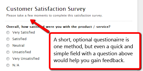 Customer satisfaction survey form