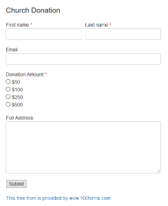 Form Generator, Donate Form Template