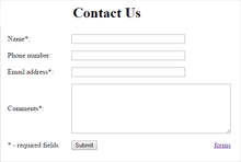 Contact Us form example