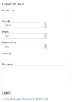 Report An Issue form example