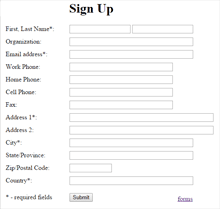 Sign Up form example